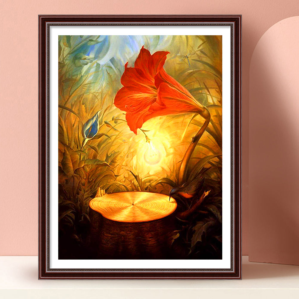 Flower Lamp - Full Round Drill Diamond Painting 30*40CM