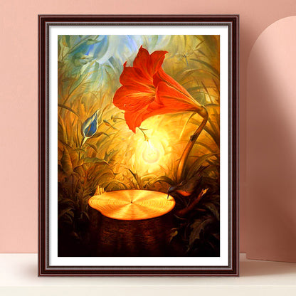 Flower Lamp - Full Round Drill Diamond Painting 30*40CM