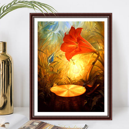Flower Lamp - Full Round Drill Diamond Painting 30*40CM