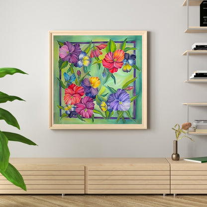 Flower Plant - Full Round Drill Diamond Painting 30*30CM