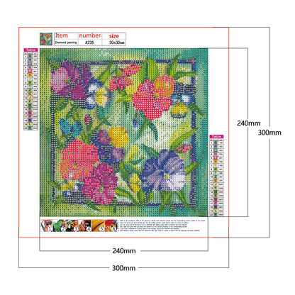 Flower Plant - Full Round Drill Diamond Painting 30*30CM