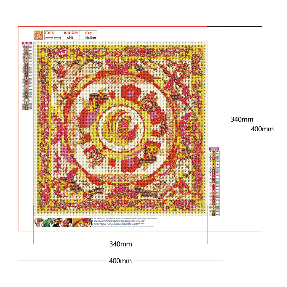 Scarf Pattern - Full Round Drill Diamond Painting 40*40CM