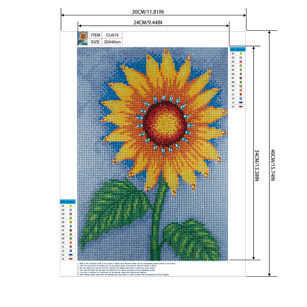 Sunflower - Special Shaped Drill Diamond Painting 30*40CM