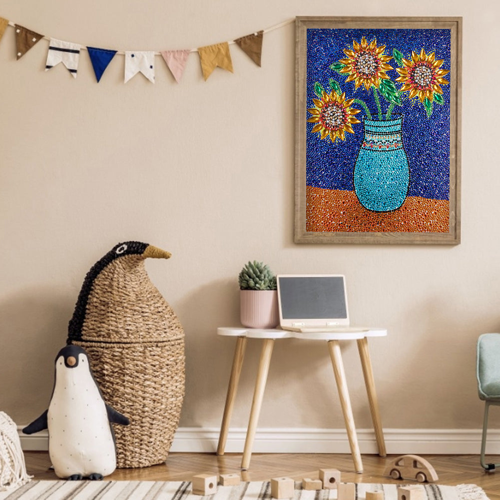 Sunflower - Special Shaped Drill Diamond Painting 30*40CM