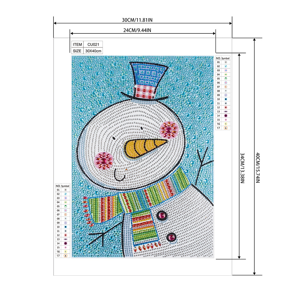 Snowman - Special Shaped Drill Diamond Painting 30*40CM