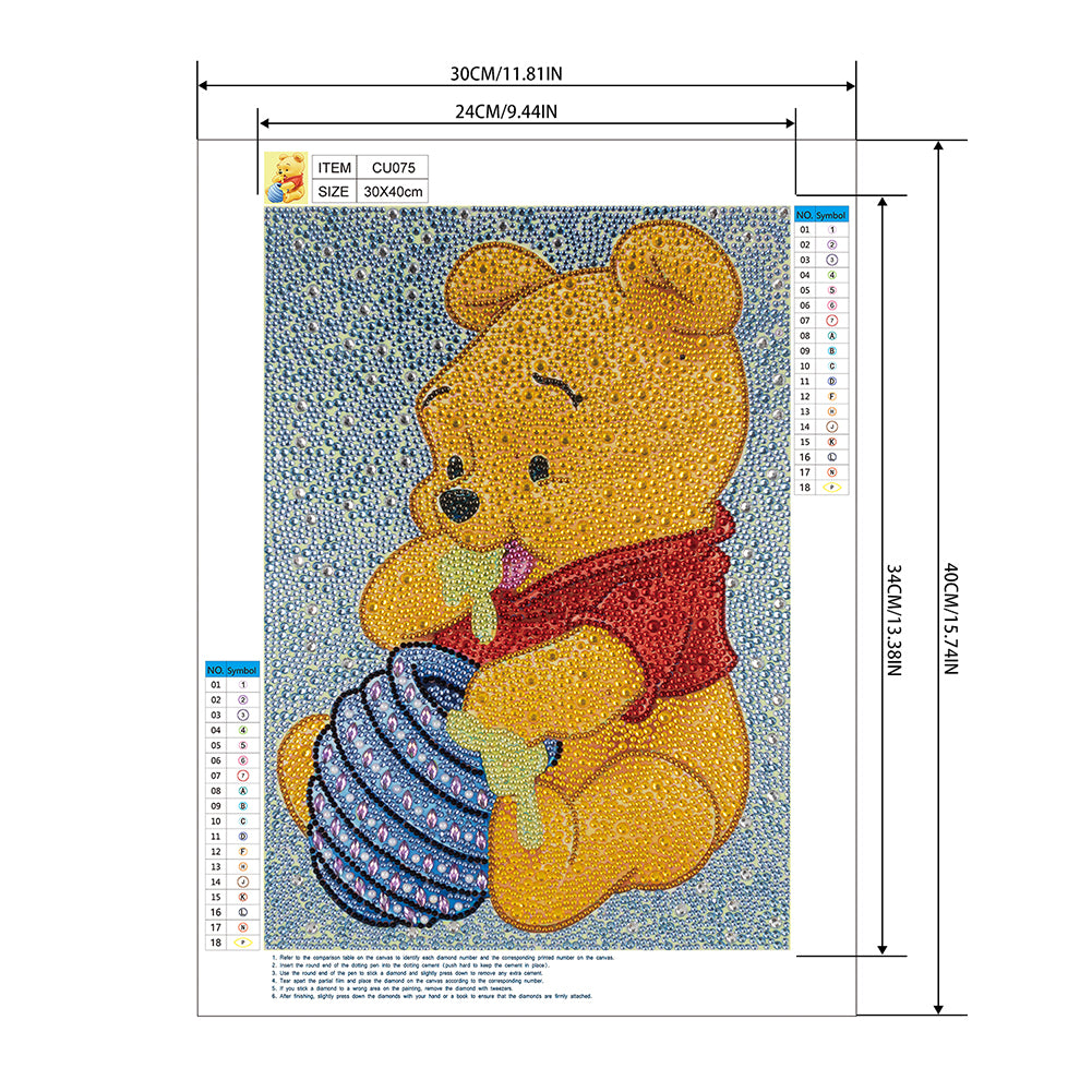 Bear - Special Shaped Drill Diamond Painting 30*40CM