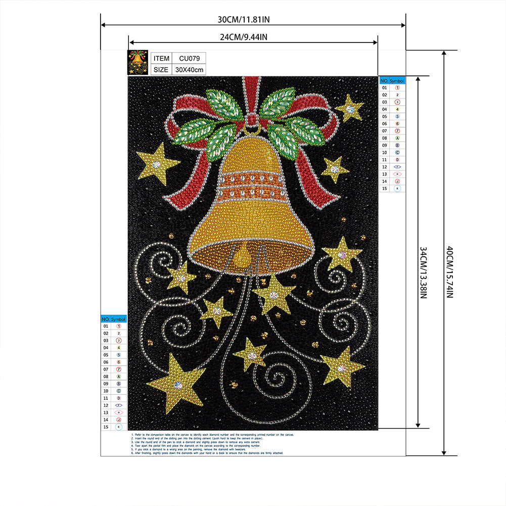 Christmas Bell - Special Shaped Drill Diamond Painting 30*40CM