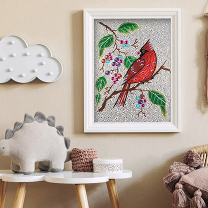 Red Bird - Special Shaped Drill Diamond Painting 30*40CM