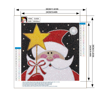 Santa Claus - Special Shaped Drill Diamond Painting 30*30CM