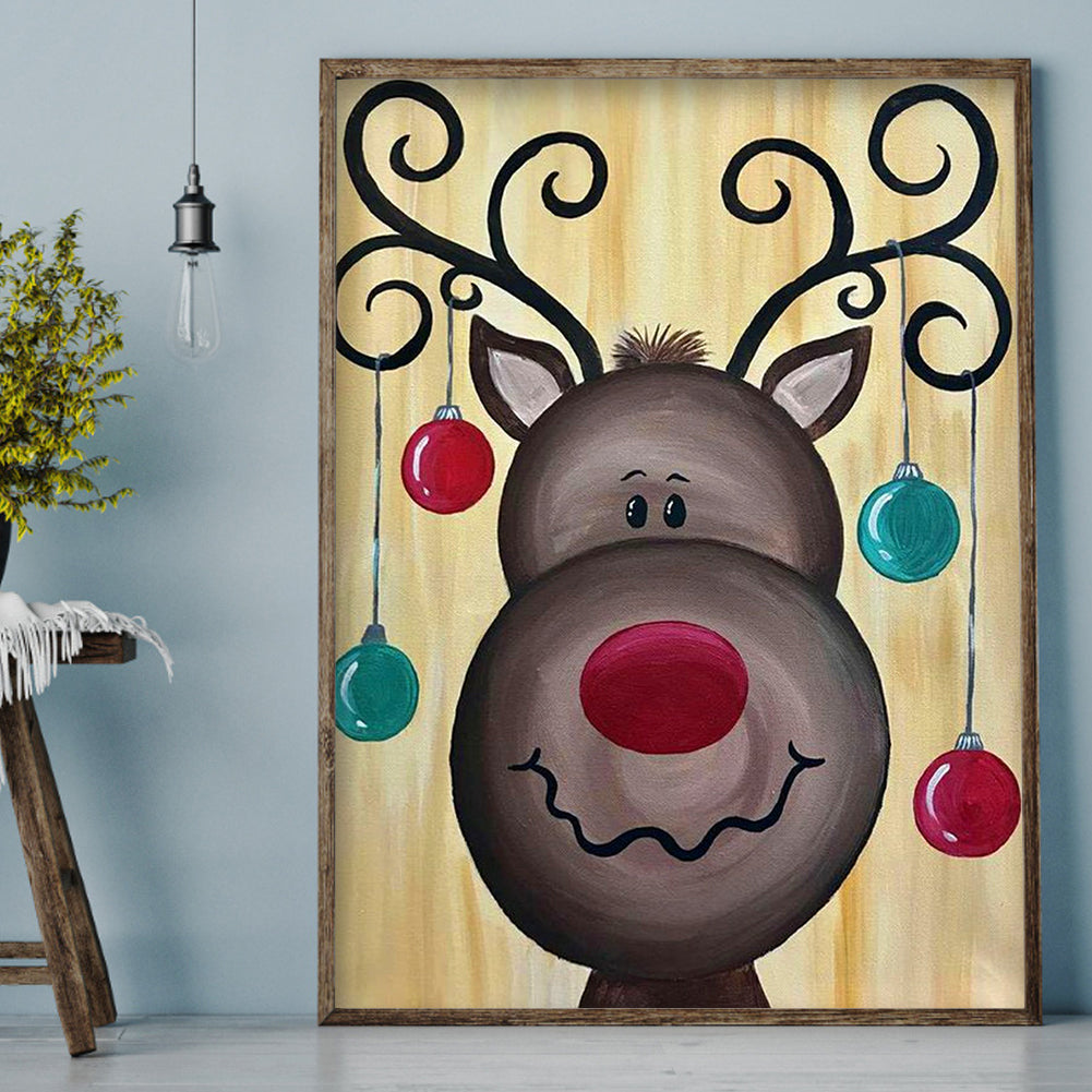 Reindeer - Full Round Drill Diamond Painting 30*40CM