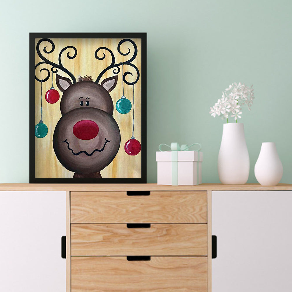 Reindeer - Full Round Drill Diamond Painting 30*40CM