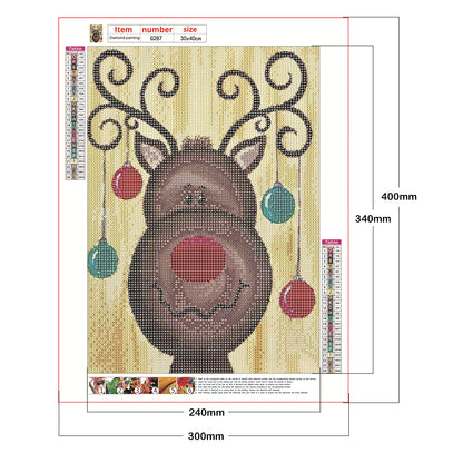 Reindeer - Full Round Drill Diamond Painting 30*40CM