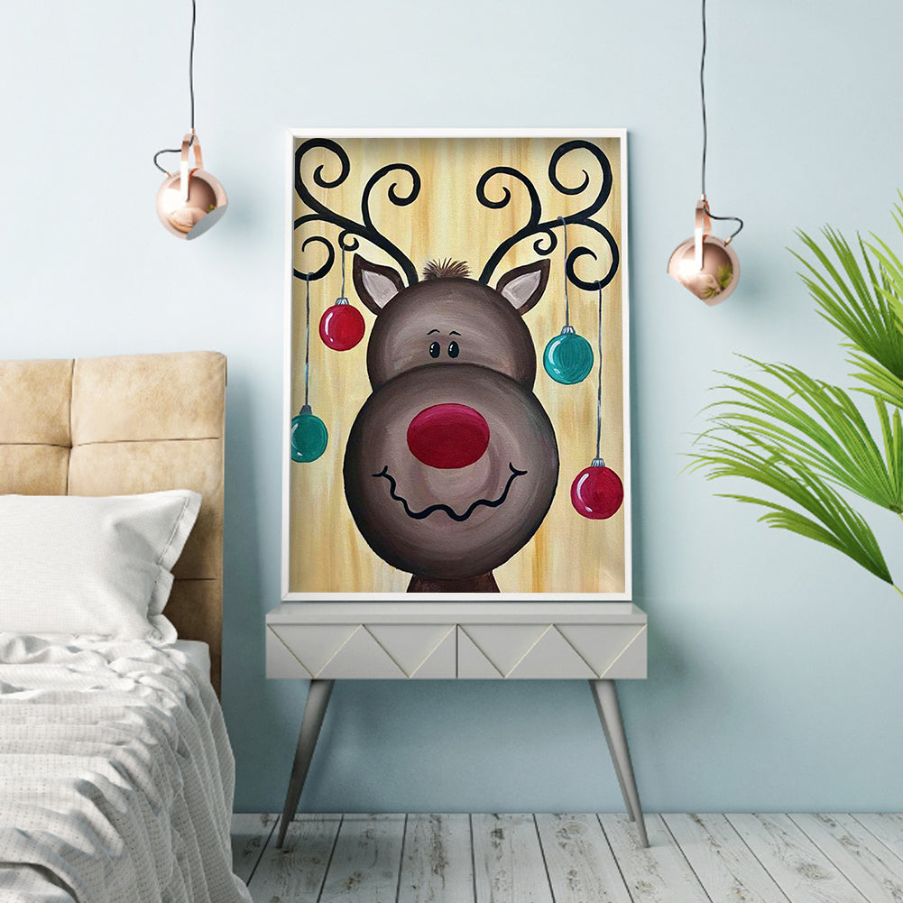 Reindeer - Full Round Drill Diamond Painting 30*40CM