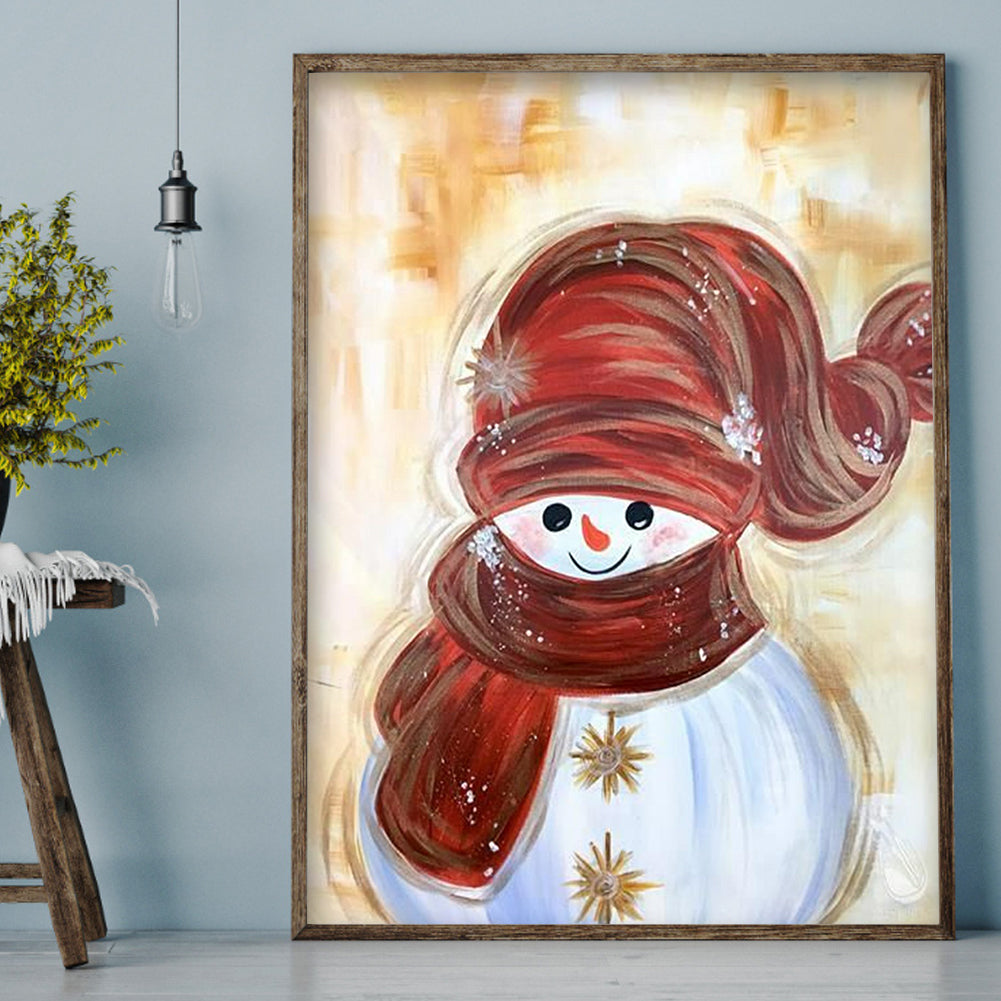 Winter Snowman - Full Round Drill Diamond Painting 30*40CM