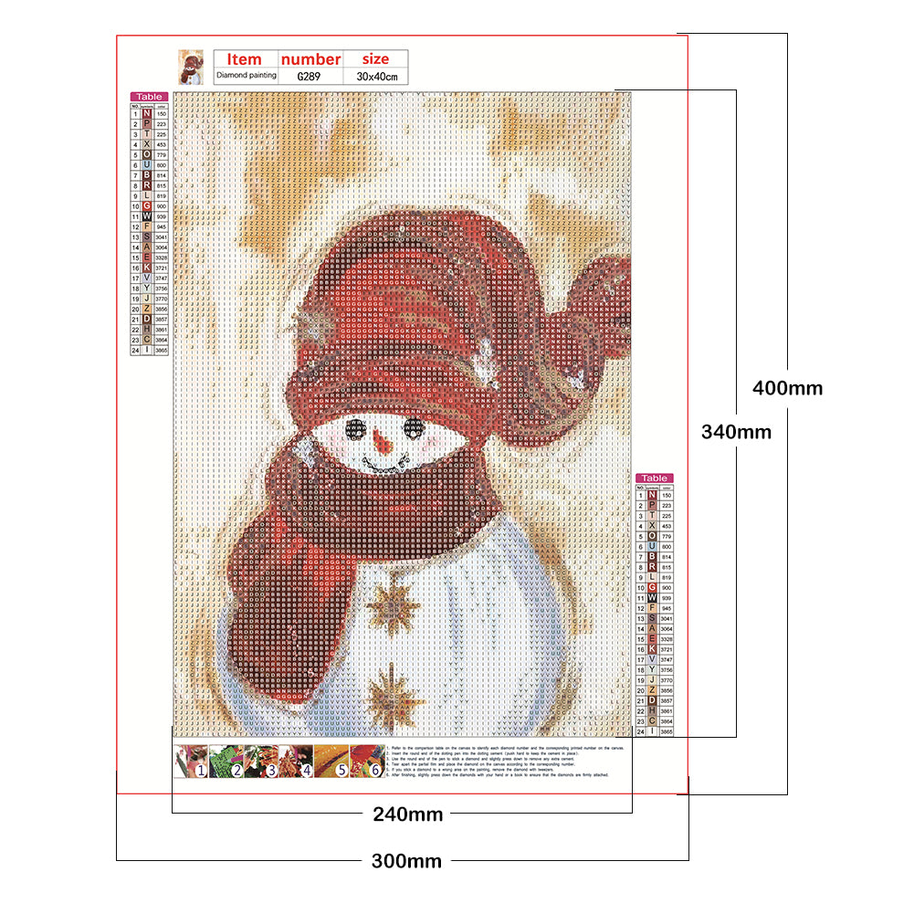 Winter Snowman - Full Round Drill Diamond Painting 30*40CM