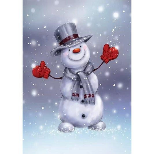 Winter Snowman - Full Round Drill Diamond Painting 30*40CM