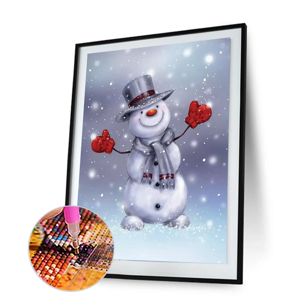 Winter Snowman - Full Round Drill Diamond Painting 30*40CM