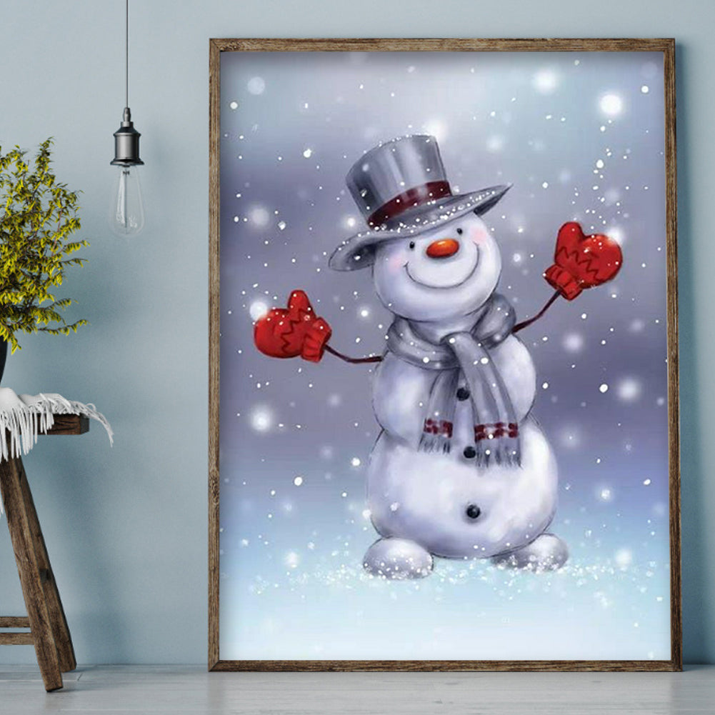 Winter Snowman - Full Round Drill Diamond Painting 30*40CM