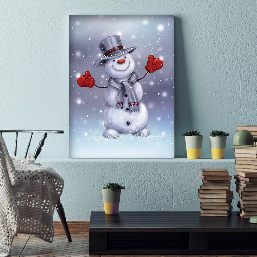 Winter Snowman - Full Round Drill Diamond Painting 30*40CM