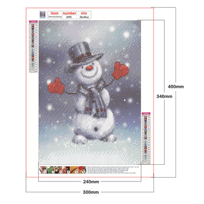 Winter Snowman - Full Round Drill Diamond Painting 30*40CM