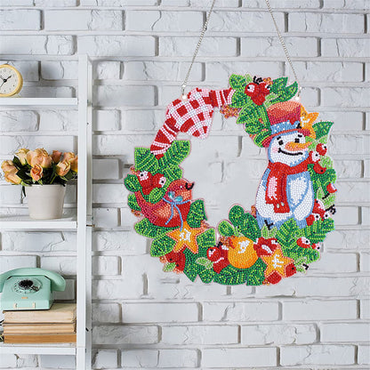 5D DIY Diamond Painting Christmas Wreath Kits Art Door Wall Hanging Decor