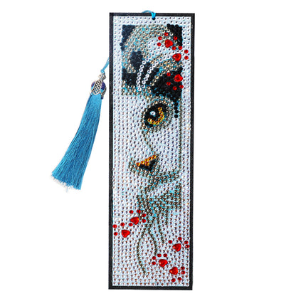 5D DIY Diamond Painting Leather Bookmark Tassel Special Shape Drill Mark