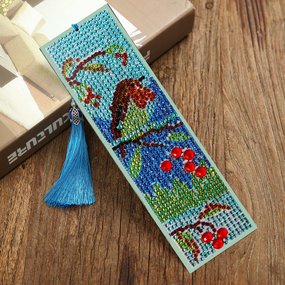 5D DIY Diamond Painting Leather Bookmark Tassel Special Shape Drill Mark