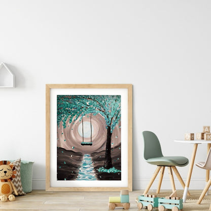Moon Landscape - Full Round Drill Diamond Painting 30*40CM