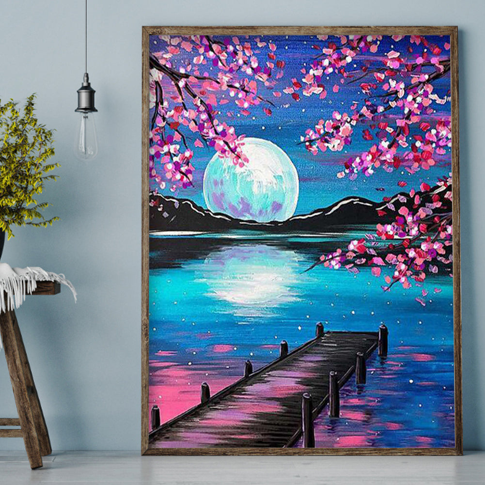 Moon Landscape - Full Round Drill Diamond Painting 30*40CM