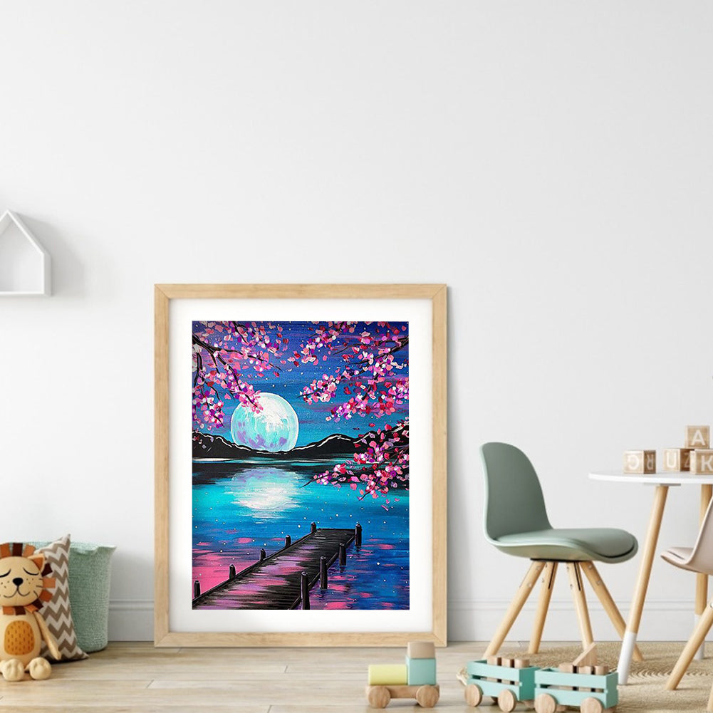 Moon Landscape - Full Round Drill Diamond Painting 30*40CM
