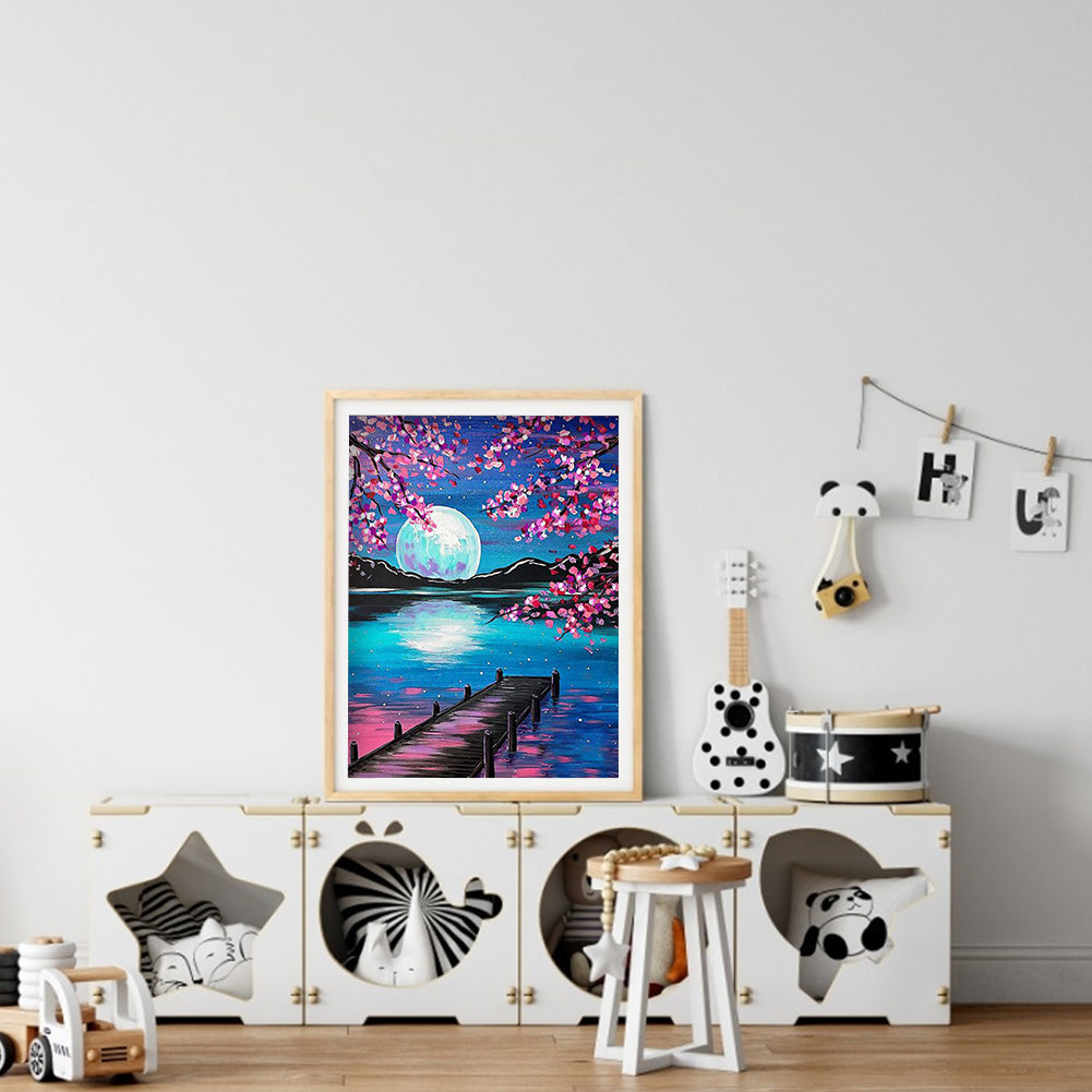 Moon Landscape - Full Round Drill Diamond Painting 30*40CM