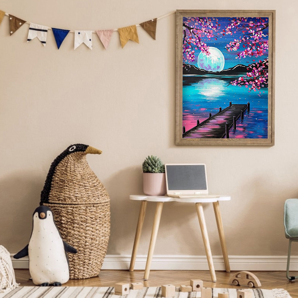 Moon Landscape - Full Round Drill Diamond Painting 30*40CM