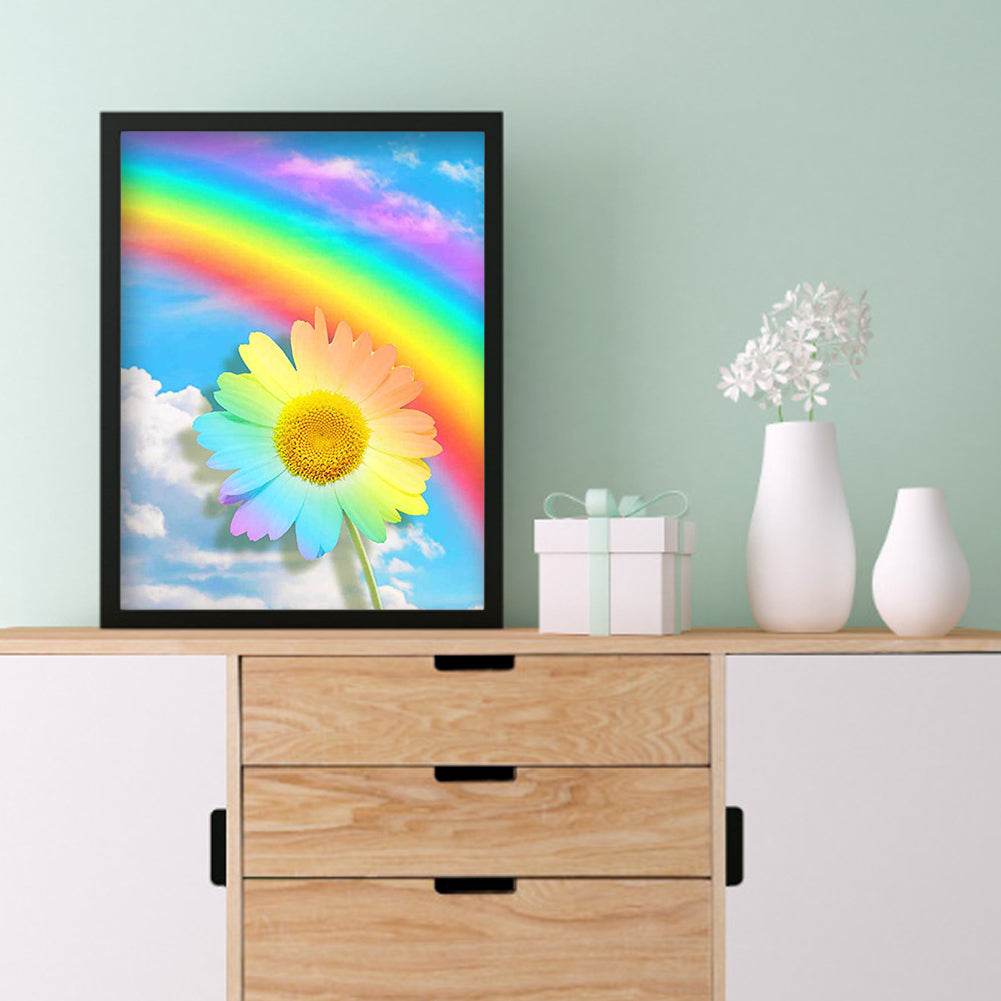 Rainbow Daisy - Full Round Drill Diamond Painting 30*40CM