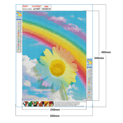 Rainbow Daisy - Full Round Drill Diamond Painting 30*40CM