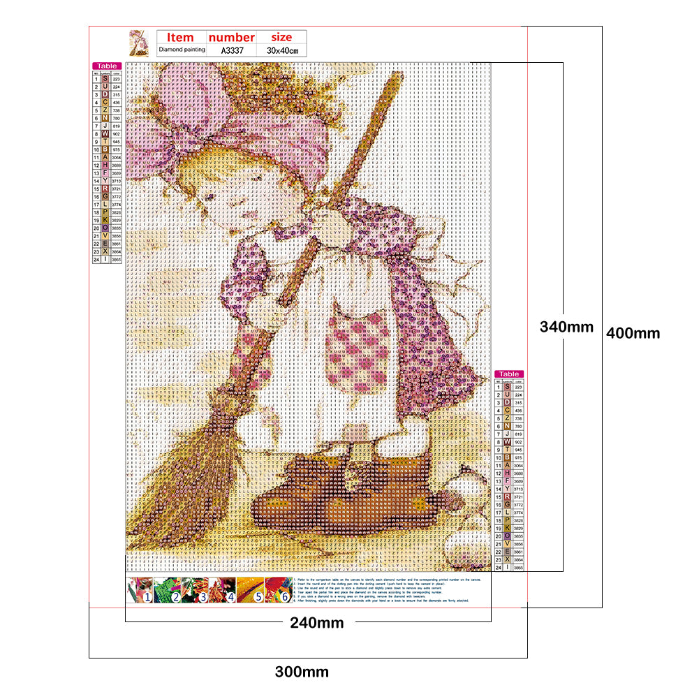 Girls - Full Round Drill Diamond Painting 30*40CM