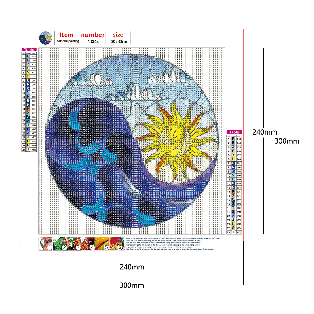 Sun Moon - Full Round Drill Diamond Painting 30*30CM