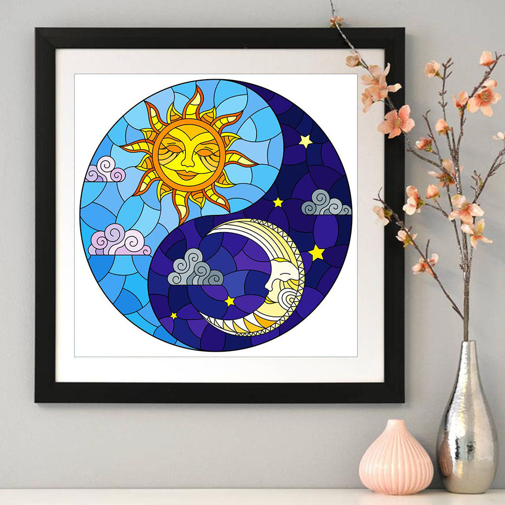 Sun Moon - Full Round Drill Diamond Painting 30*30CM