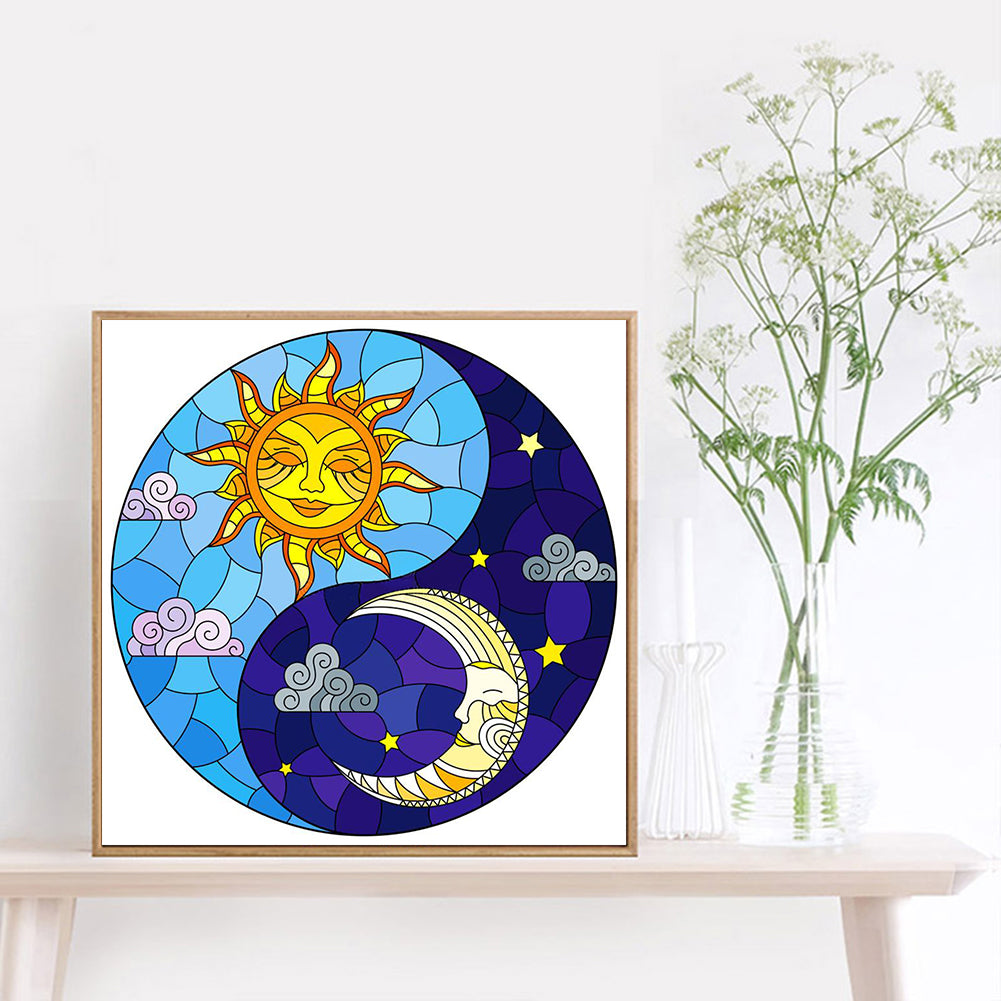 Sun Moon - Full Round Drill Diamond Painting 30*30CM