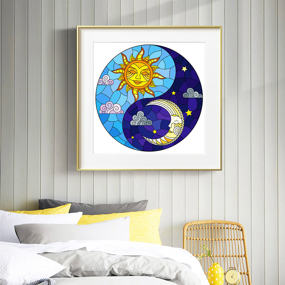 Sun Moon - Full Round Drill Diamond Painting 30*30CM