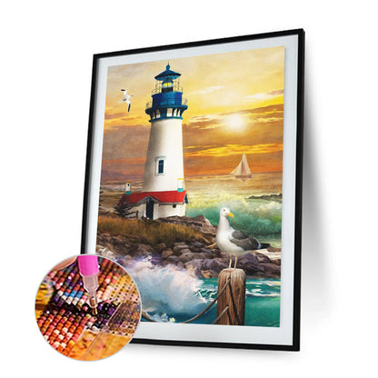 Lighthouse - Full Round Drill Diamond Painting 30*40CM