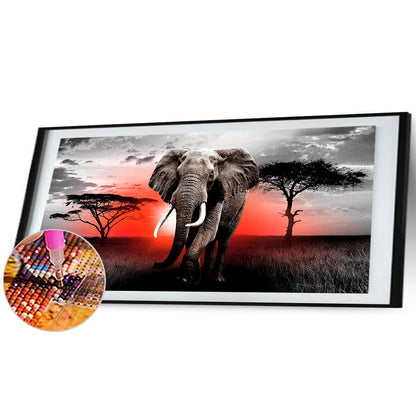 Elephant - Full Round Drill Diamond Painting 80*40CM