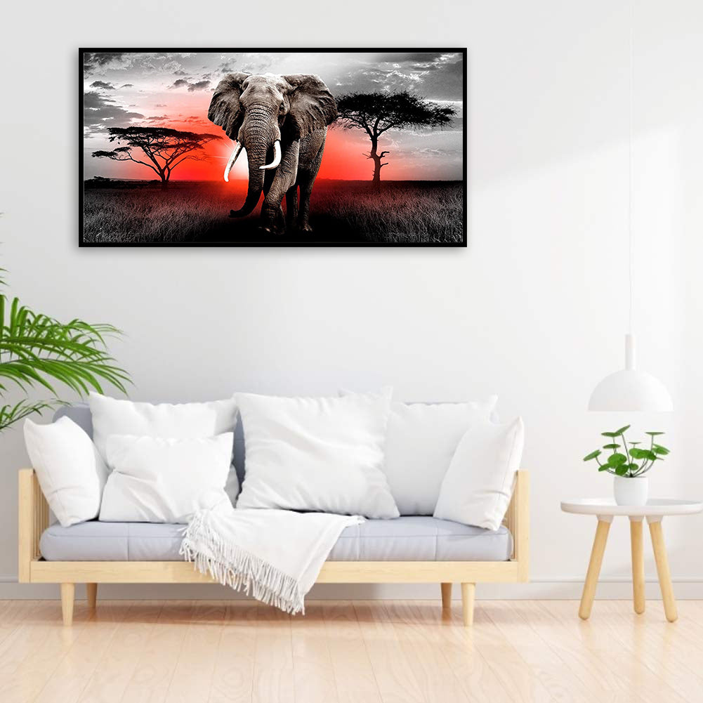 Elephant - Full Round Drill Diamond Painting 80*40CM