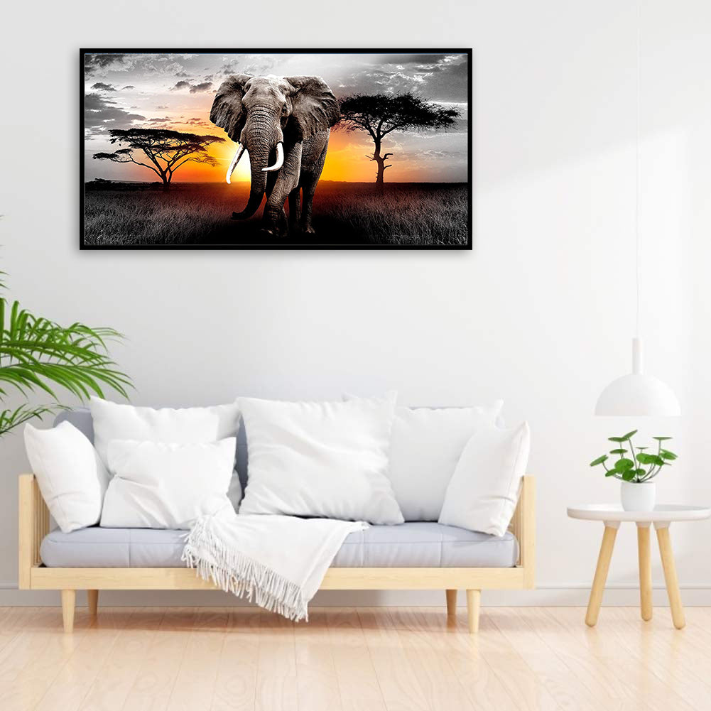 Elephant - Full Round Drill Diamond Painting 80*40CM