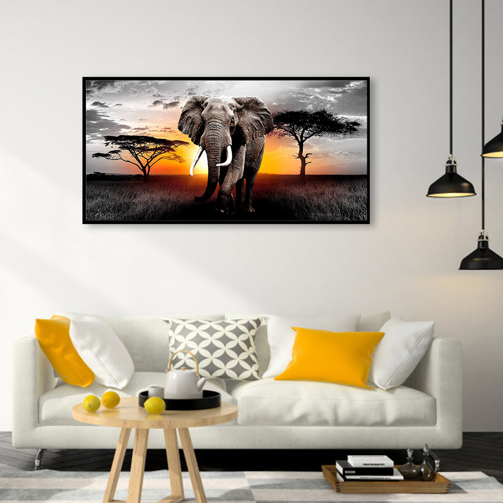 Elephant - Full Round Drill Diamond Painting 80*40CM