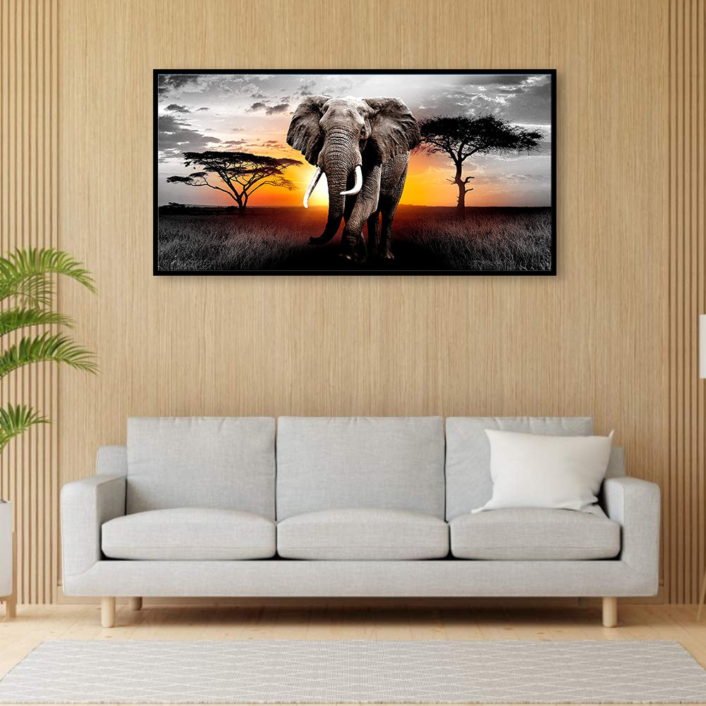 Elephant - Full Round Drill Diamond Painting 80*40CM