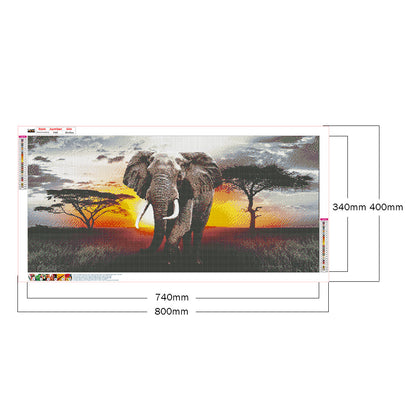 Elephant - Full Round Drill Diamond Painting 80*40CM