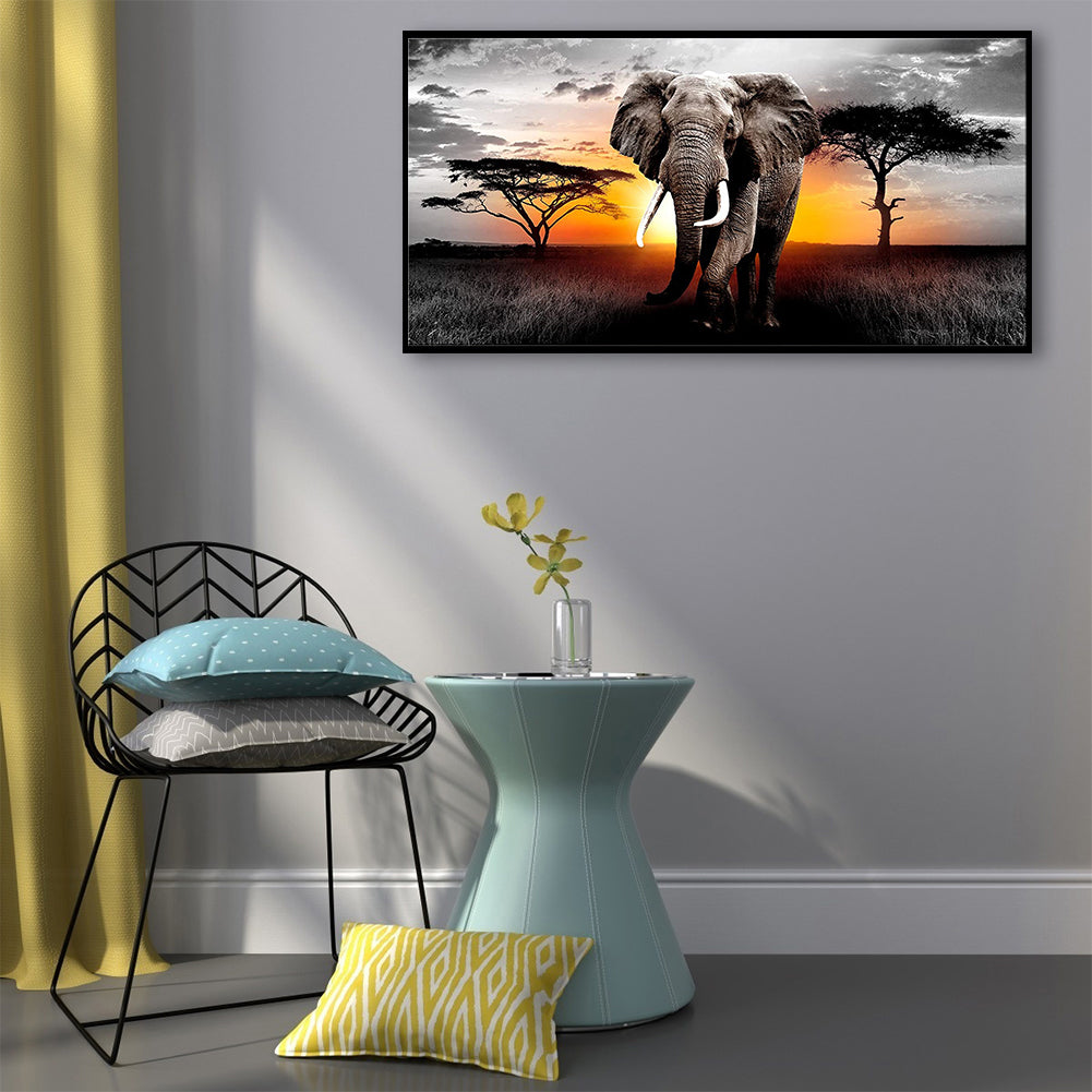 Elephant - Full Round Drill Diamond Painting 80*40CM