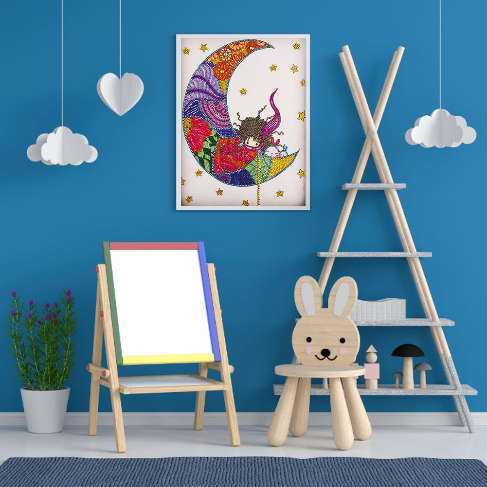 Moon Baby - Special Shaped Drill Diamond Painting 30*40CM