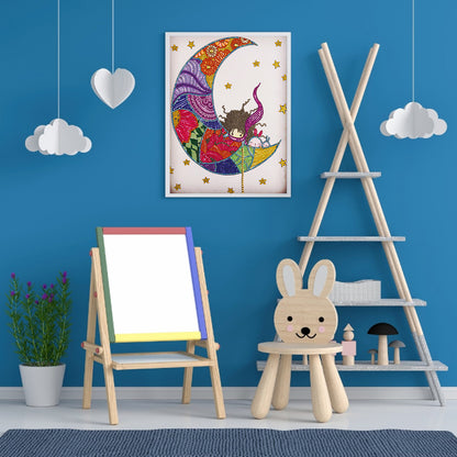 Moon Baby - Special Shaped Drill Diamond Painting 30*40CM