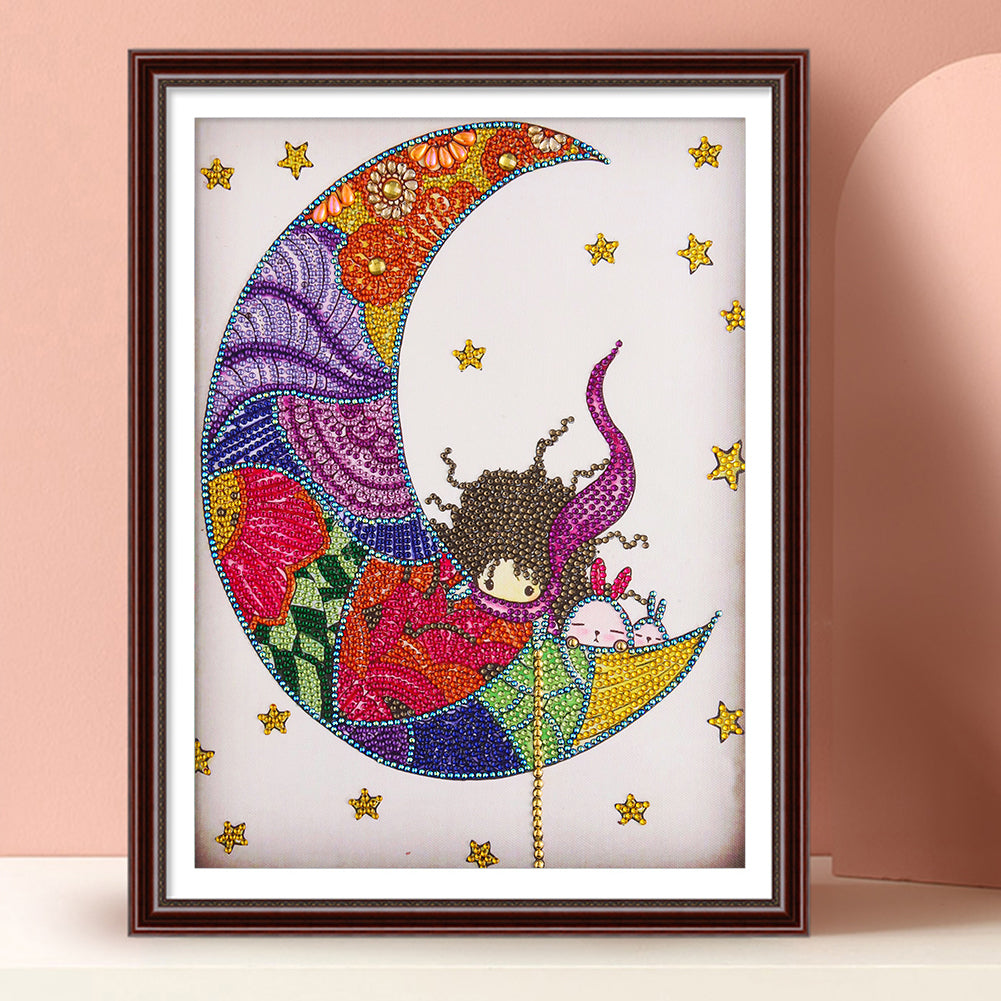 Moon Baby - Special Shaped Drill Diamond Painting 30*40CM